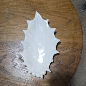 Elegant White Ceramic Holly Dish